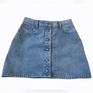 Wilfred Blue Denim Button-Front Mini Skirt-size 6